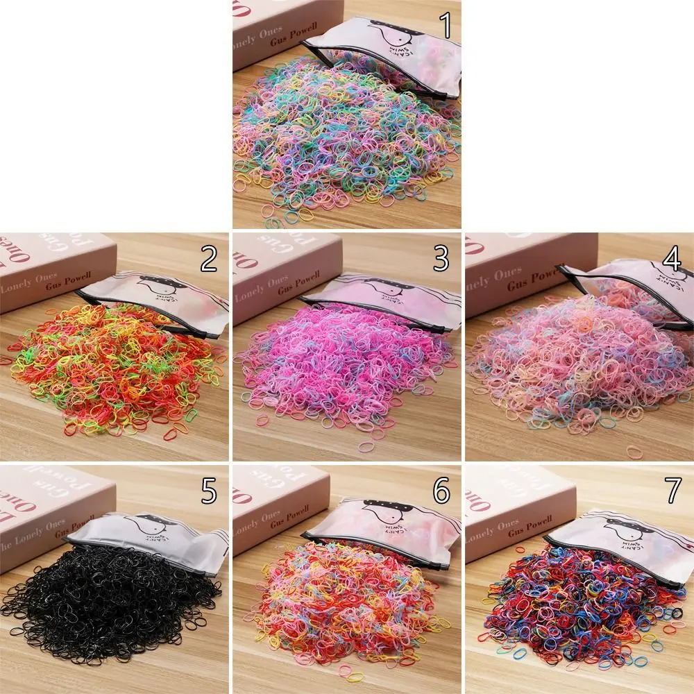 1000Pcs/Pack Small Size​​ Disposable Rubber Bands​​ ​​Rubber Material​​ ​​Vibrant Colors​​ ​​Ponytail Holders​​ Bulk Pack​​