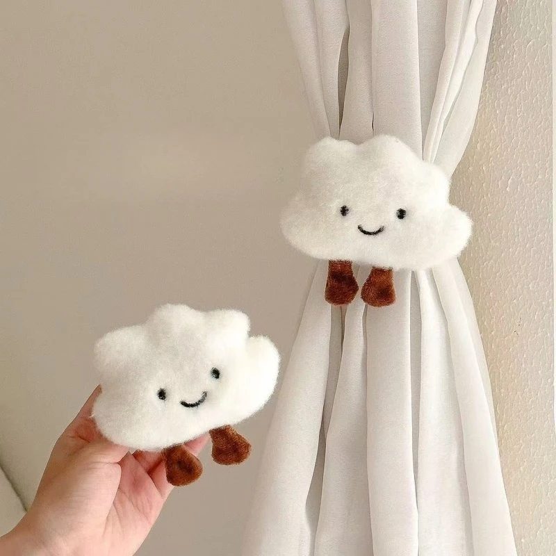 Curtain Small Hanging Ornaments Simple Modern Cute Cloud Curtain Tie-backs for Bedroom and Living Room Window Decoration