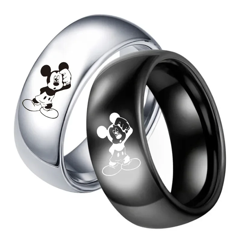 New Disney Kawaii Rings Mickey Minnie Anime Accessories Fashion Trend Cartoon Ring Jewelry for Women Girls Student Birthday Gift