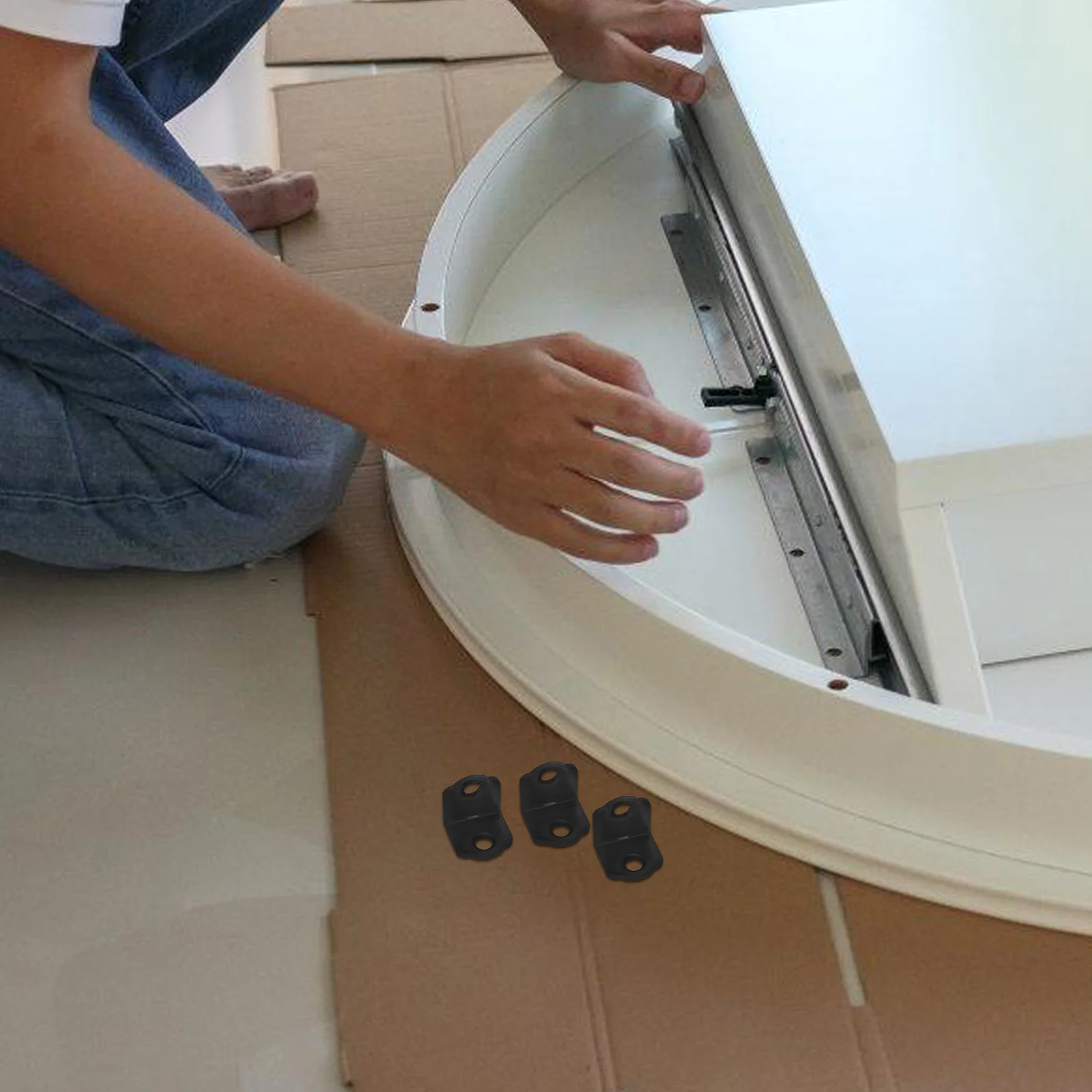 20 Pcs Stainless Steel Corner Code Brackets Shelf Metal Angle Right-angle Brace Table