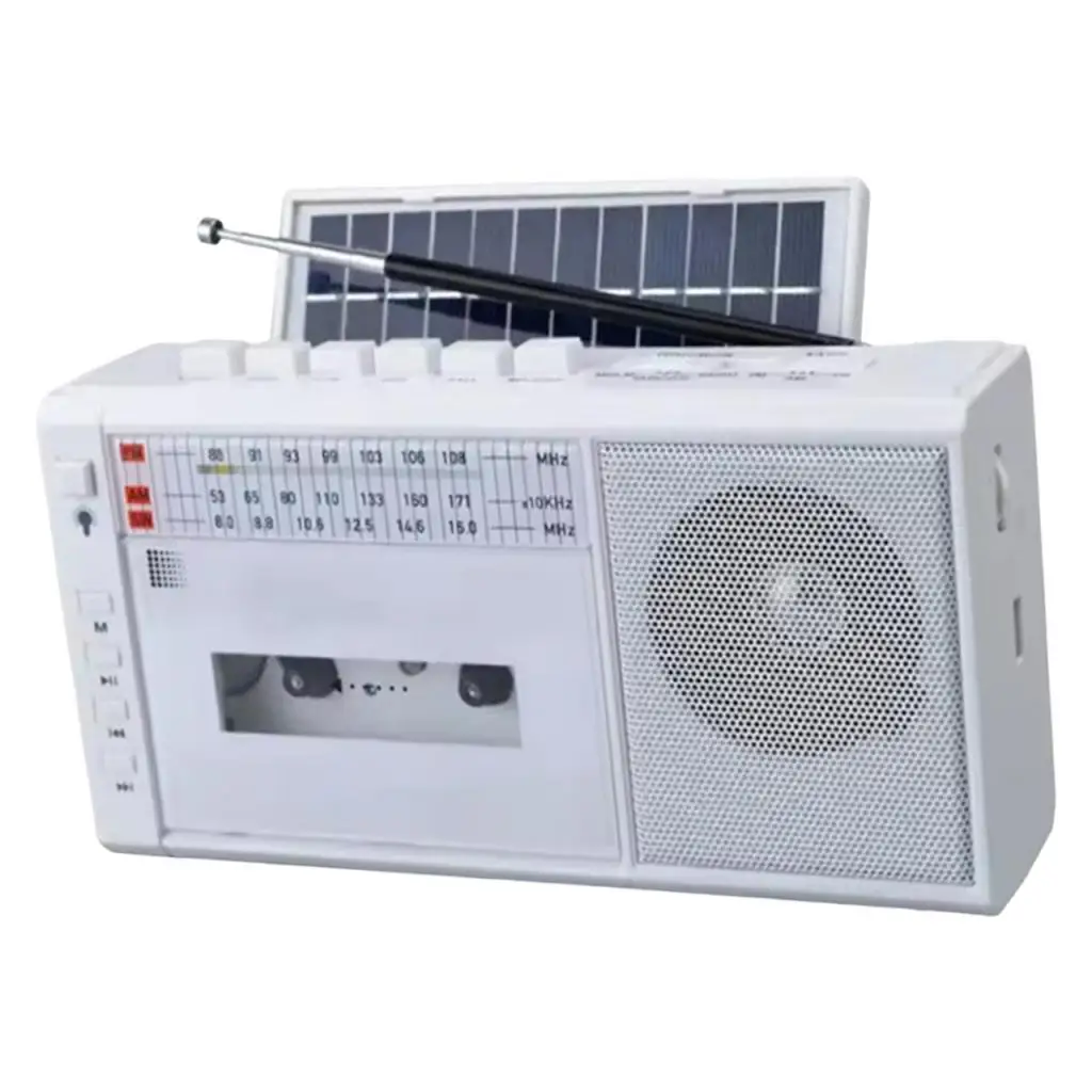 Cassette Tape Player Solar Powered Vintage Radio Cassette Player Versatile Music Player for Park Indoor Outdoor Home