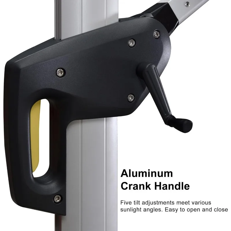 10ft مظلة فناء في الهواء الطلق مظلة مربعة كبيرة ناتئ مظلة يندبروف إزاحة الثقيلة الشمس لحديقة ديسمبر