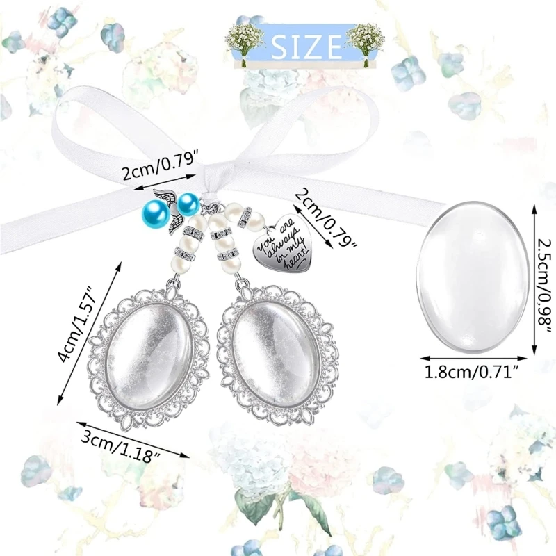 Diy Brooch Wedding Double Lace Frame Oval Glass Photo Frame