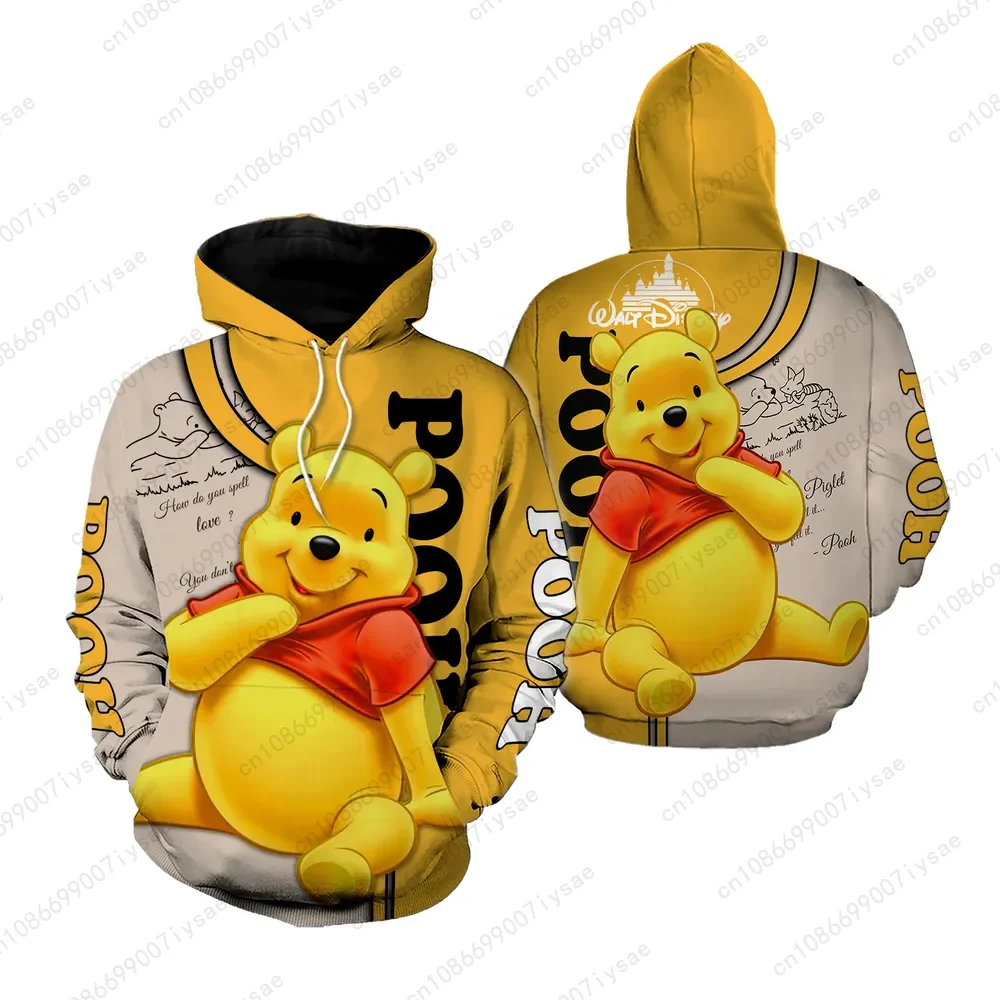 2024 Men Women 3d Disney Christmas Pooh Winnie Sweatshirt Youth Child Oversized Causal Loose Halloween Hoodie Winnie Hooded Top