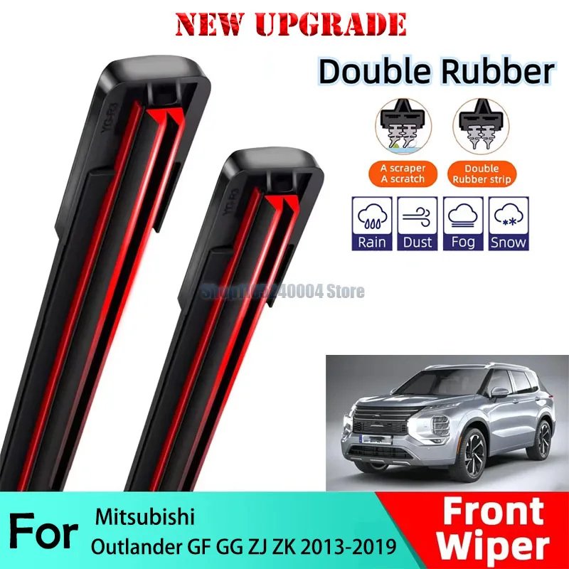 

For Mitsubishi Outlander GF GG ZJ ZK 2013-2019 Front Wiper 2PCS Car Wiper Blades Brushes Auto Accessories 2018 2019 26''+18''