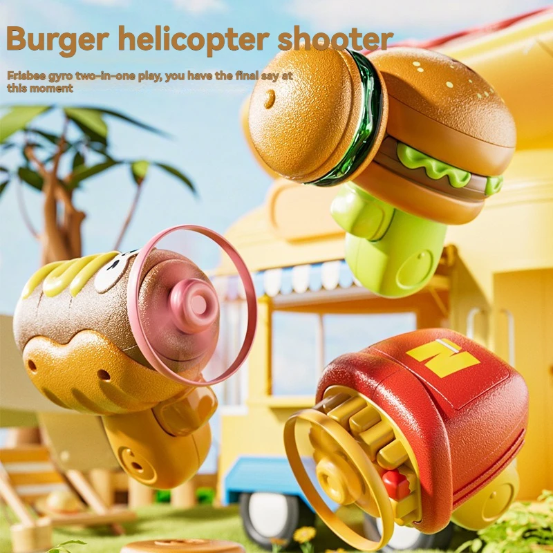 New Outdoor Children's Glowing Rotating Toy Burger Hot Dog Gyro Children's Toy Interactive Puzzle Toy