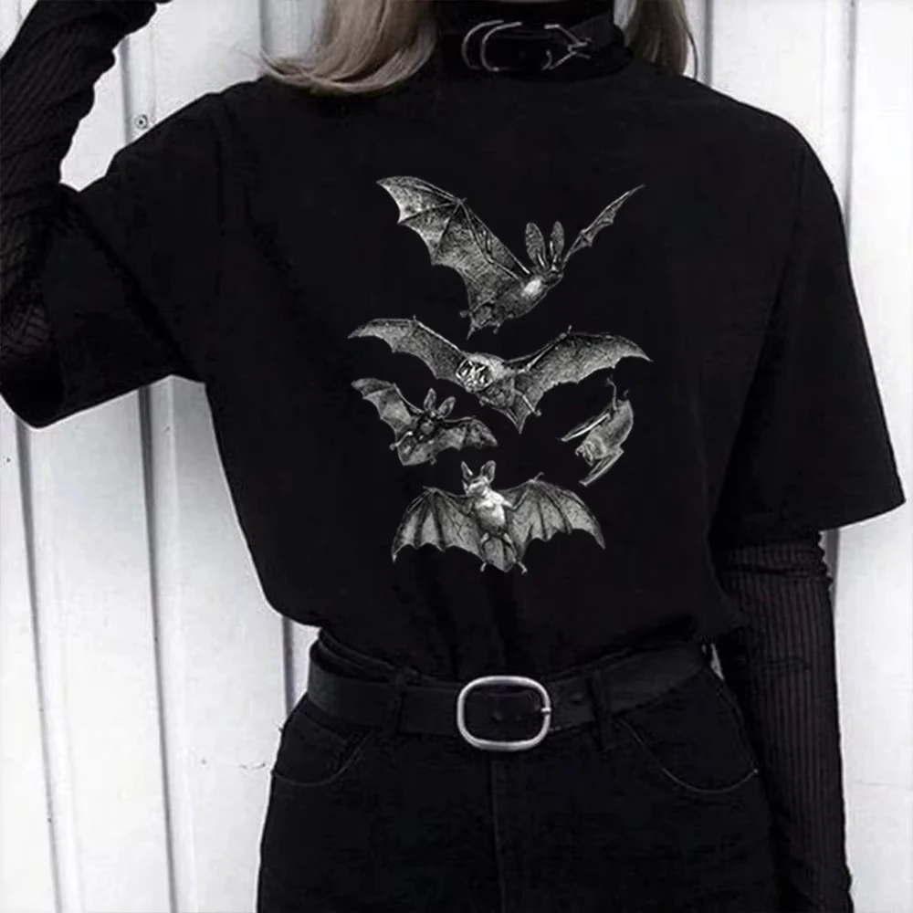 Y2K Gothic T Shirt Witchy Clothing Pastel Goth Dark Grunge Tumblr Aesthetic Halloween Vampire Bat Vintage Release The Bats Shirt