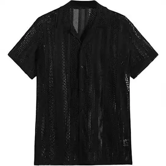 

Men's Knitted ort Sve irt Summer Loose Fit Thiened Striped Pattern Beach Scene Top Quali Assurance Various Colors ...