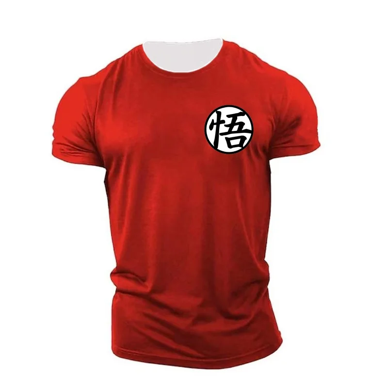 

2025 Men's Gym T-Shirt Goku Print Short Sleeves T-Shirt Summer Casual Tee Streetwear Men's O-neck Sweatshirt Women's Clothing