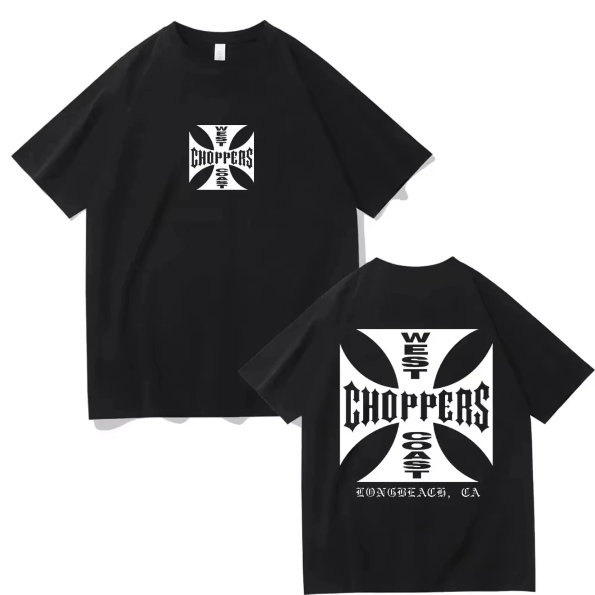 

Футболка унисекс 2026 Men Vintage West Coast Choppers, винтажная свободная хлопковая футболка с коротким рукавом в стиле хип-хоп, уличная одежда