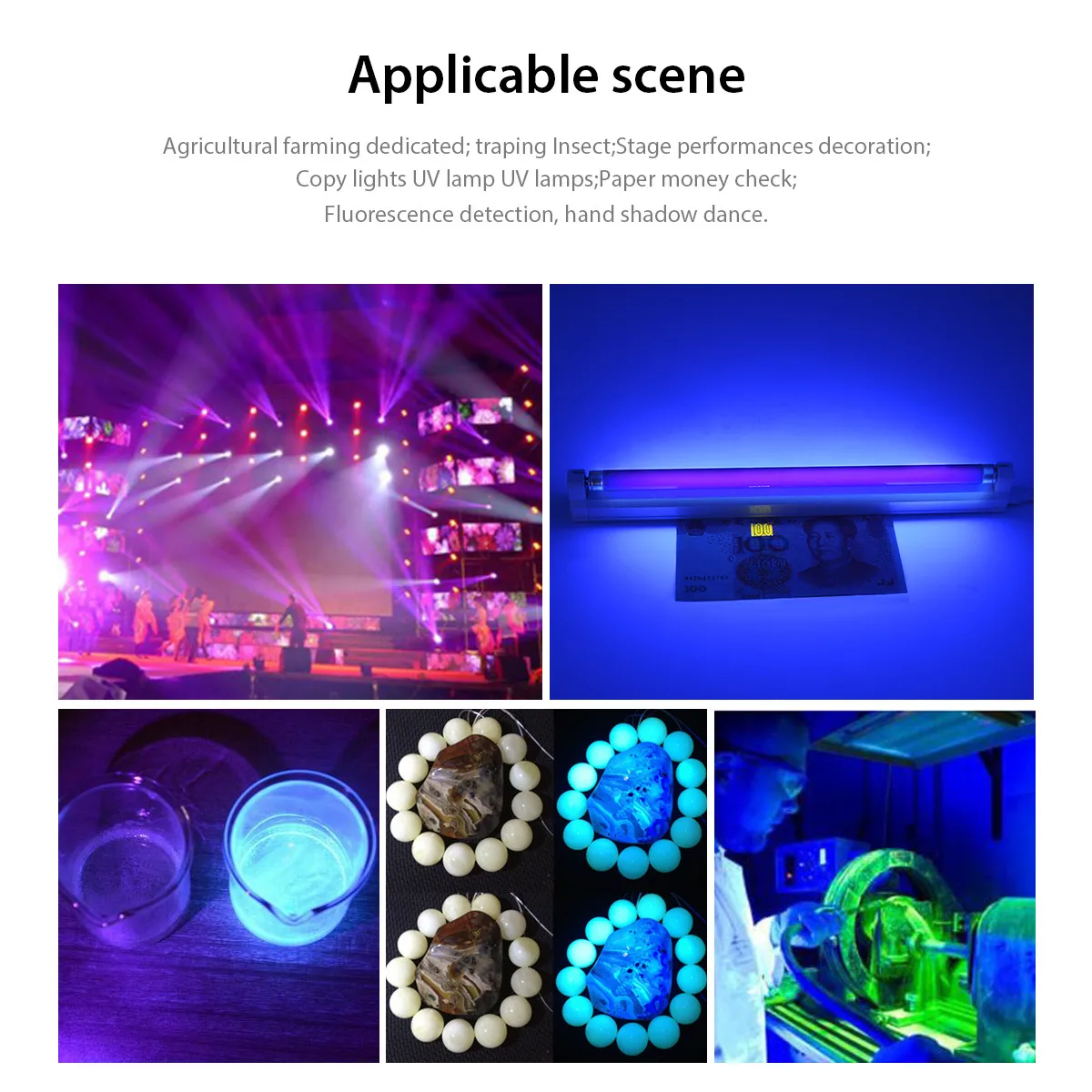 220V 110V 6W 8W Ultraviolet Lamp UV Black Light Blue Quartz Lamp T5 Tube Blacklight UVA Fluorescent Party Cosmetic Money Detect