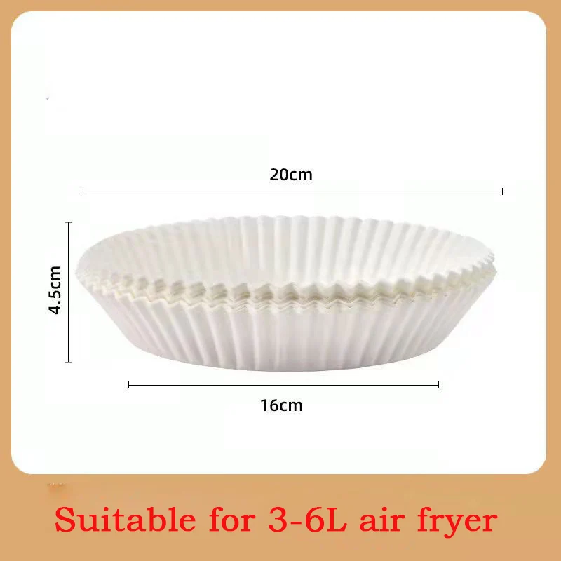 100PCS  Outdoor Air Fryer Paper Oil-absorbing Paper Plate Non-stick High Temperature Resistant Paper Baking Pad Kichenwear