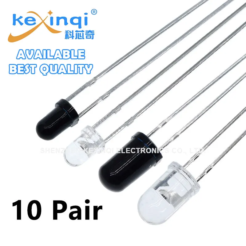 10pair F3mm F5mm LED Infrared Emitting Diode Light 850nm 940nm IR Receiver Emitter Photodiode Phototransistor For Arduino DIY