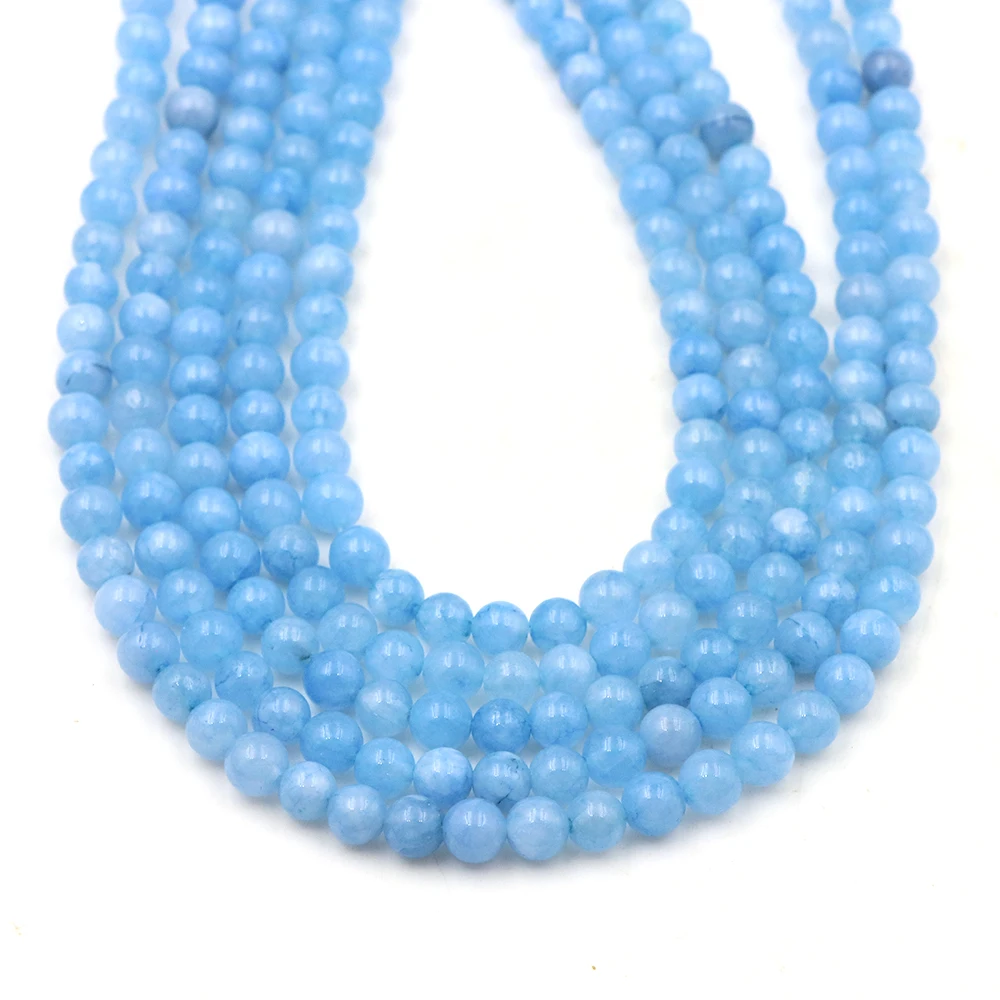 2/3/4/6/8/10/mm Natürliche Aquamarin Perlen Runde Lose Spacer Perlen für Schmuck Machen Liefert DIY Energie Heilung Armbänder Geschenk