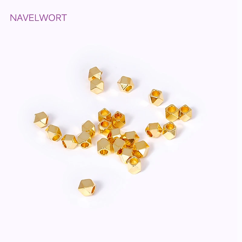 Brass Beads Separator 18K Gold Plated Rhombus Spacer Beads For Jewelry,Separator For Beads,DIY Bracelets Accessories