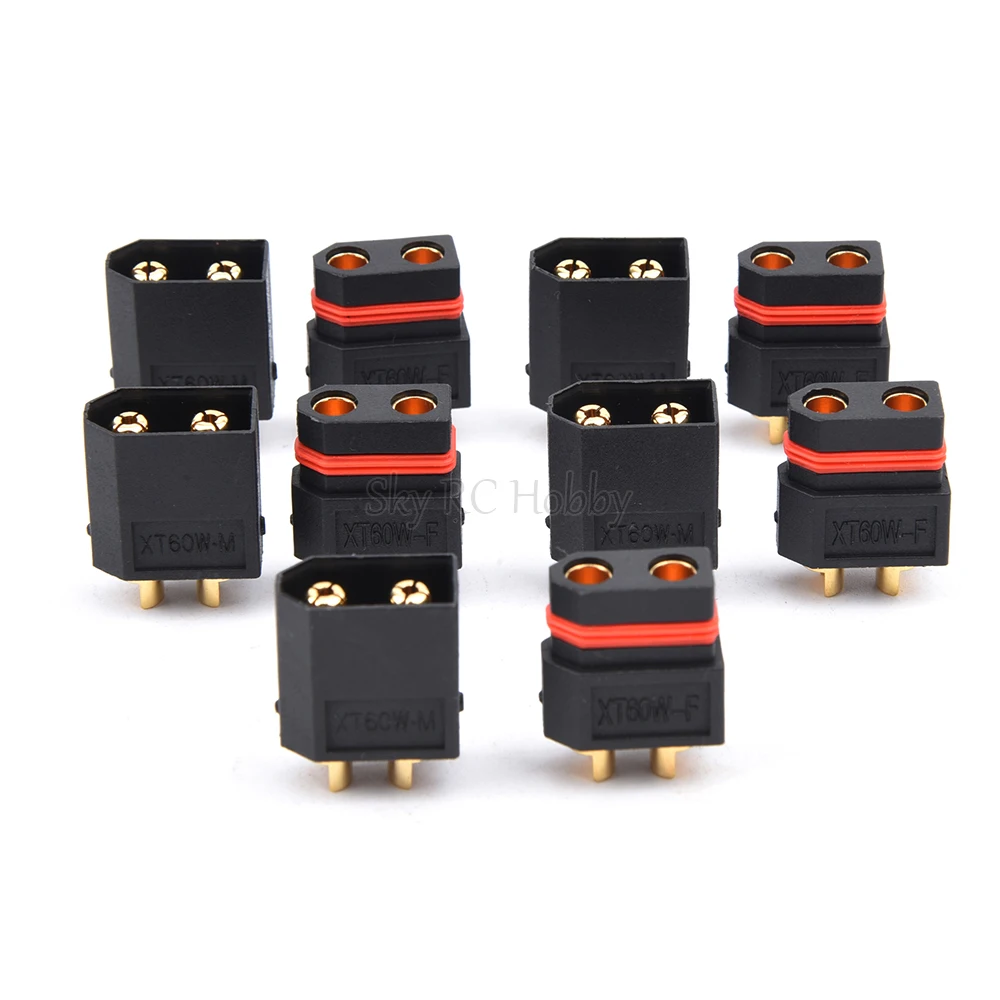 5/10Pcs Amass XT60 XT60W XT60EW Male Female Waterproof Plug Gold-Plated Bullet Connectors For RC Lipo Battery Aircraft Drone Car