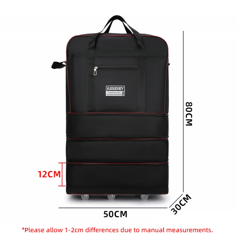 Unisex Universal Travel Bag with Wheels Wheeled Luggage Bags Foldable Expandable Large Capacity Carry On Trolley Carrier XM175