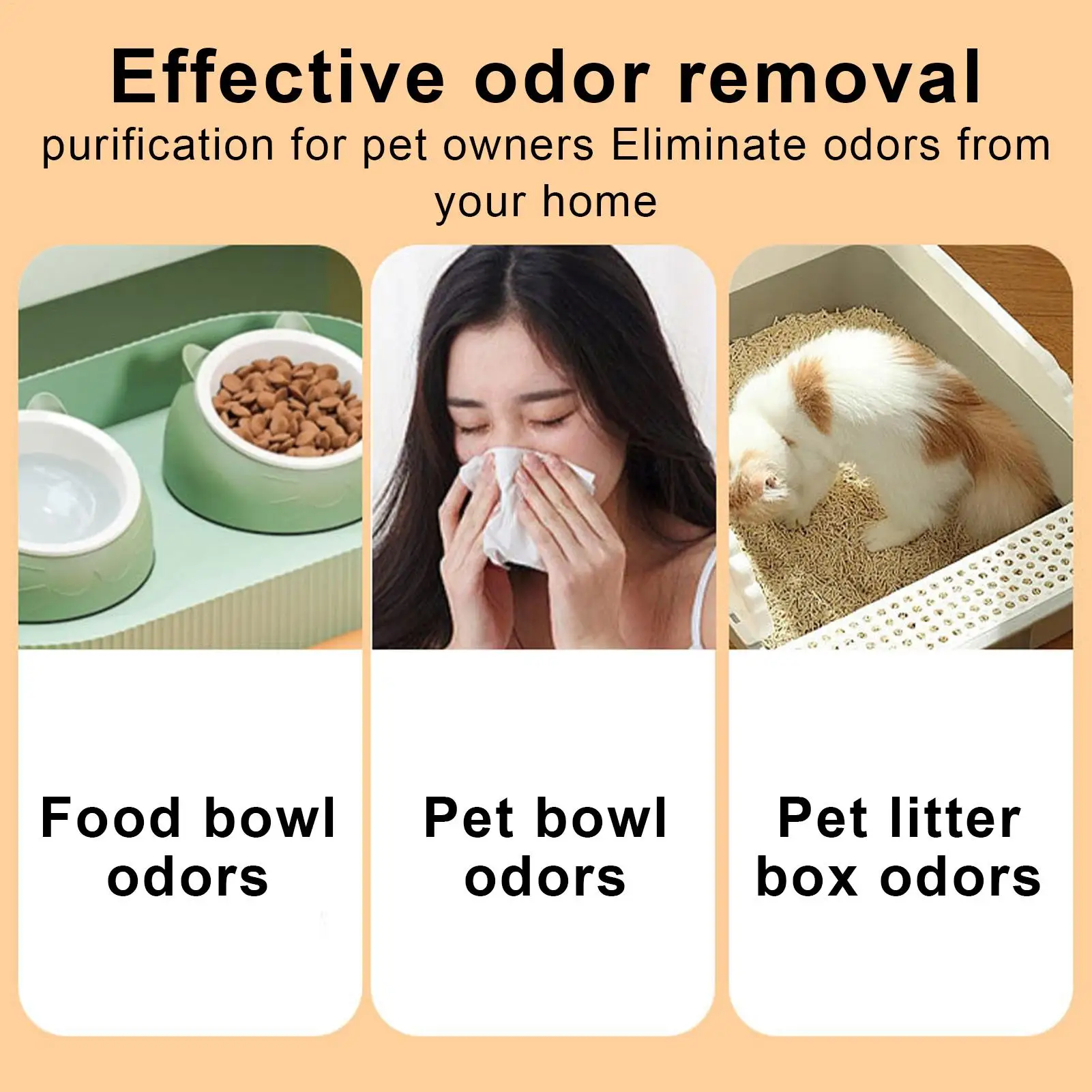 Pet Hair Air Purifier 3 Modes Rechargeable Odor Eliminator Home Pet Air Cleaner Odor Remover For Dog Hair Litter Dust Poop