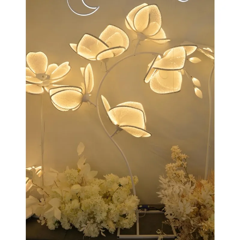 2024 New Design 5PCS LED Large Lace Flower Walkway Tachibana Arch Wedding Party Event Decorations