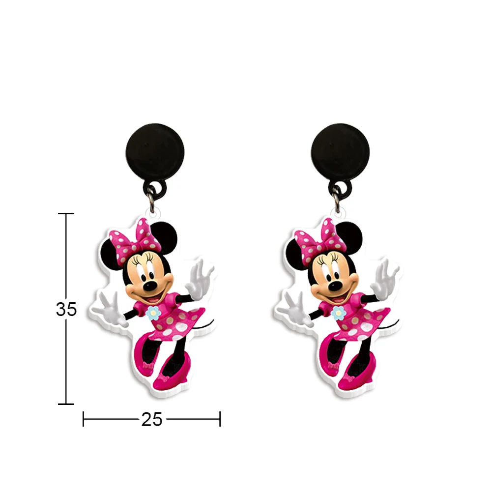 Pendientes de tuerca con temática rosa de Disney para mujer y niña, aretes de diseño bonito de Minnie, regalo de fiesta de cumpleaños y Navidad, accesorios de joyería