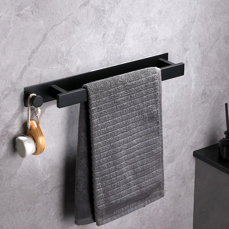 Toallero de Acero Inoxidable — Soporte y Organizador de Toallas para Baño sin Perforaciones