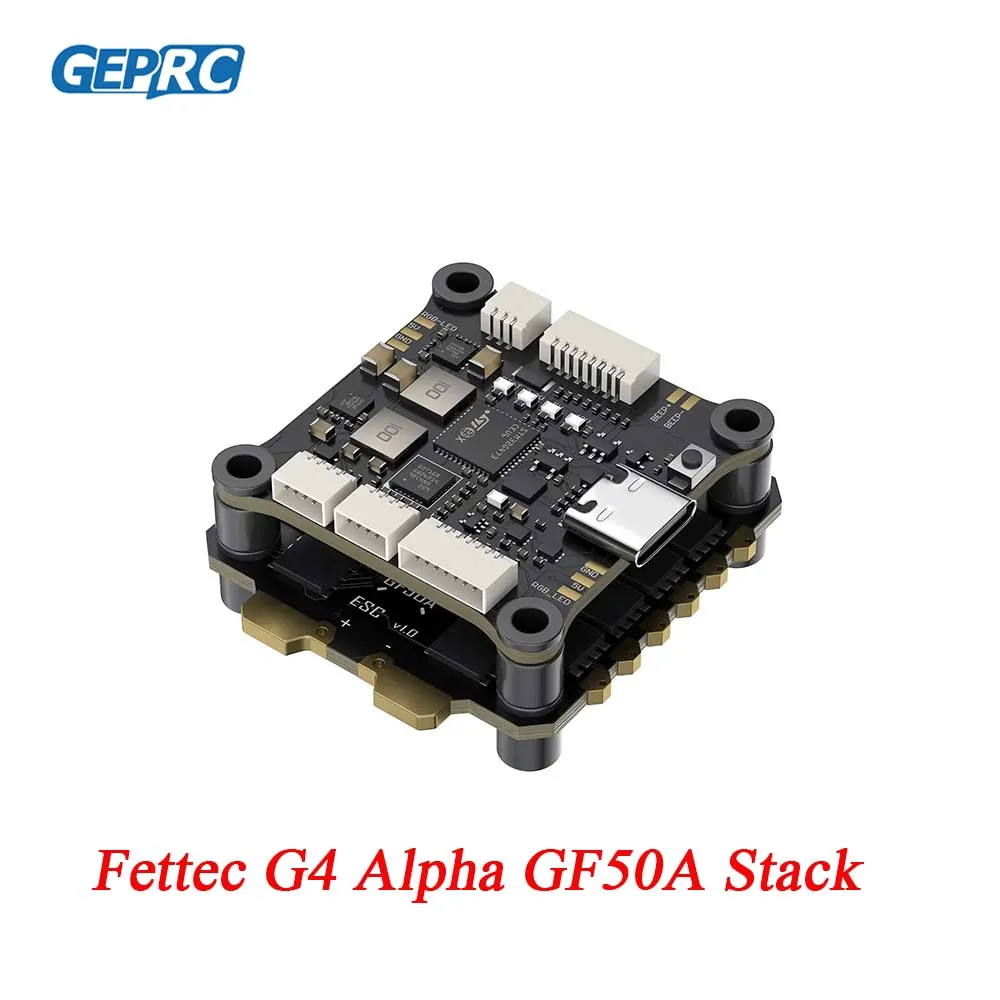 

GEPRC Fettec G4 Alpha GF50A FPV Stack G473 Контроллер полета FETTEC S2M Dshot2400 GF50A 4IN1 ESC для модели FPV Freestyle Drone