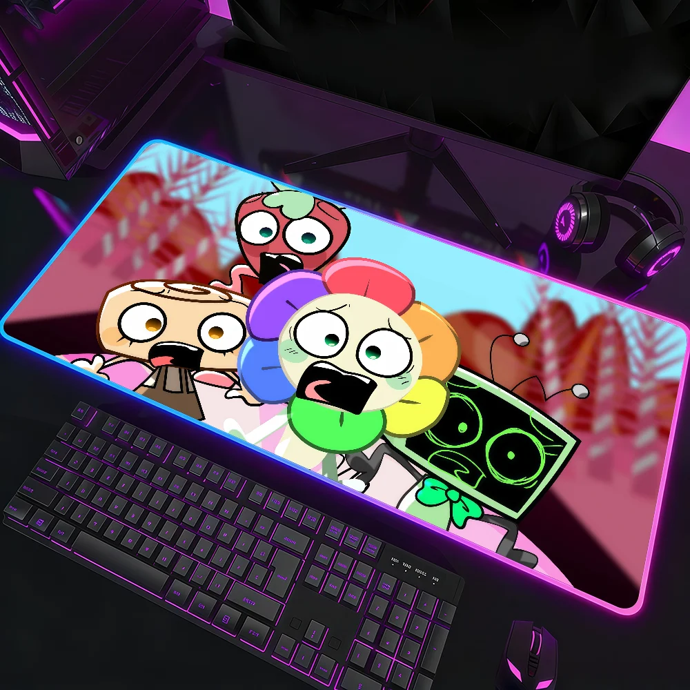 

Game Dandy's World Mouse Pad RGB LED Non-slip Desk Mat Rubber Gaming Accessories Large XXL Computer Office Keyboard carpet