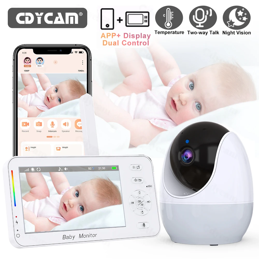 

WiFi Baby Monitor 1080P 4.3 Inch Screen Indoor Video Camera Night Light WIFI APP View Control Pet Baby Surveillance Nanny
