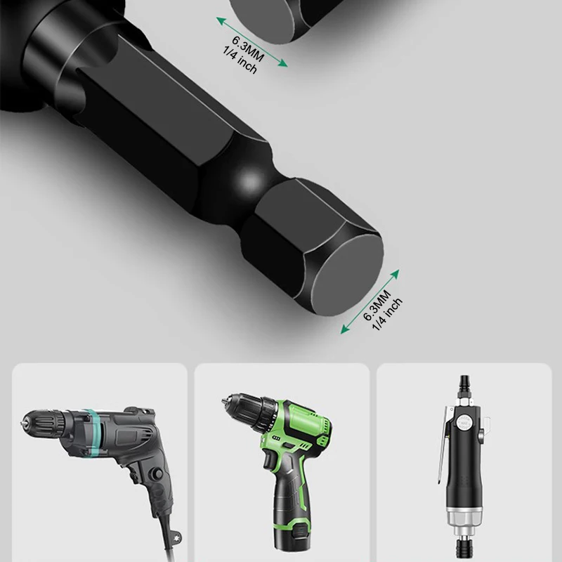 CR-V Stahl Magnetische Mutter Schraubendreher Buchse Bits Für Bohrmaschinen Hex Schaft Fahrer/Adapter Steckschlüssel Werkzeug Teile Zubehör – Detail 8