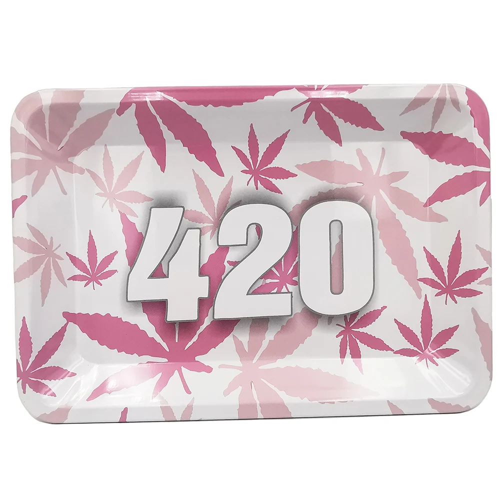 Pink Set Rolling Tray Plate 40MM 50MM 63MM Aluminum Alloy Smoke Grinder 4 Layers Metal Silicone Ashtray Tobacco Grinder