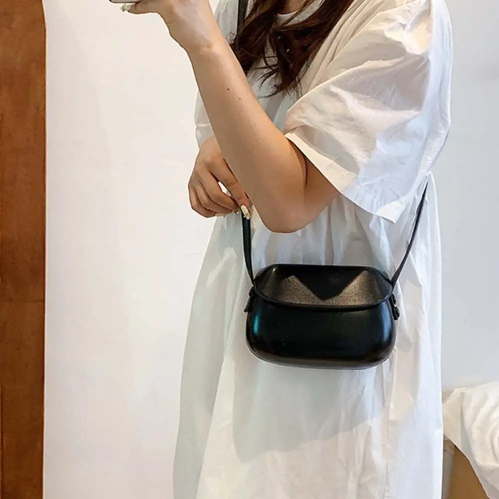 

Fashion Design Candy Color Shell Bag Korean Style PU Leather Flap Crossbody Bags Solid Color Shoulder Bag Versatile Saddle Bag