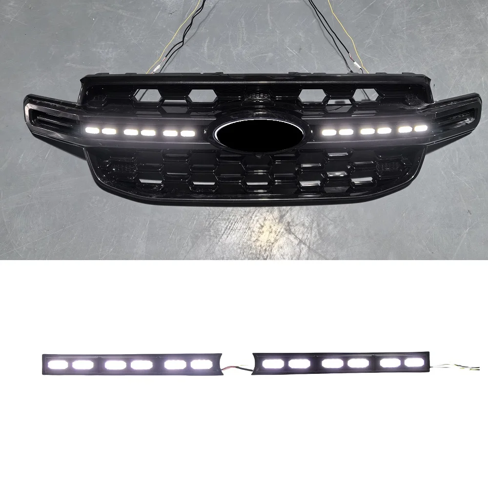 Przednie grille światła dla 2023 2024 2025 Ranger T9 Wildtrack Led Grill Grille kierunkowskazy światła części samochodowe
