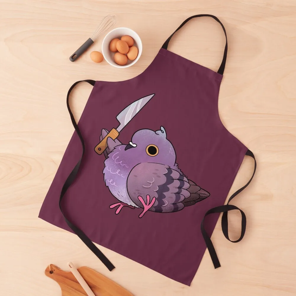 

Angy Pigeon with a Knife Apron Kitchen New 2022 Year Smock for hairdressing Apron