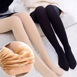 Women Warm Thermal Stockings Winter Velvet Elastic Slim Fleece Tights Pantyhose Thicken Plush High Waist Leggings Stocking Pants