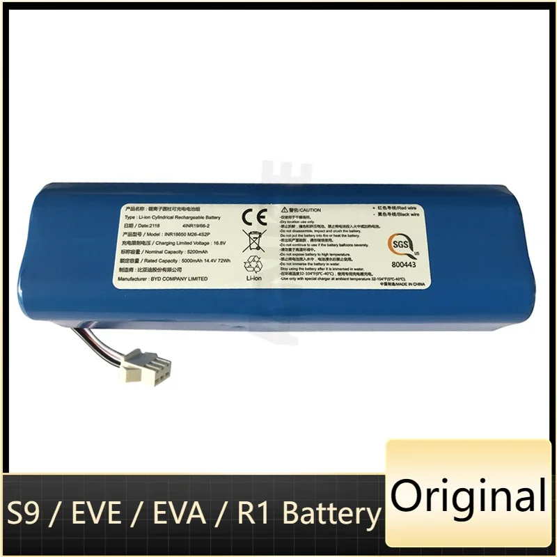 Original 5200mAh Li-ion Battery for Viomi S9 Lydsto R1 Roidmi EVE EVA Robot Vacuum Cleaner Parts Charging Battery Accessories