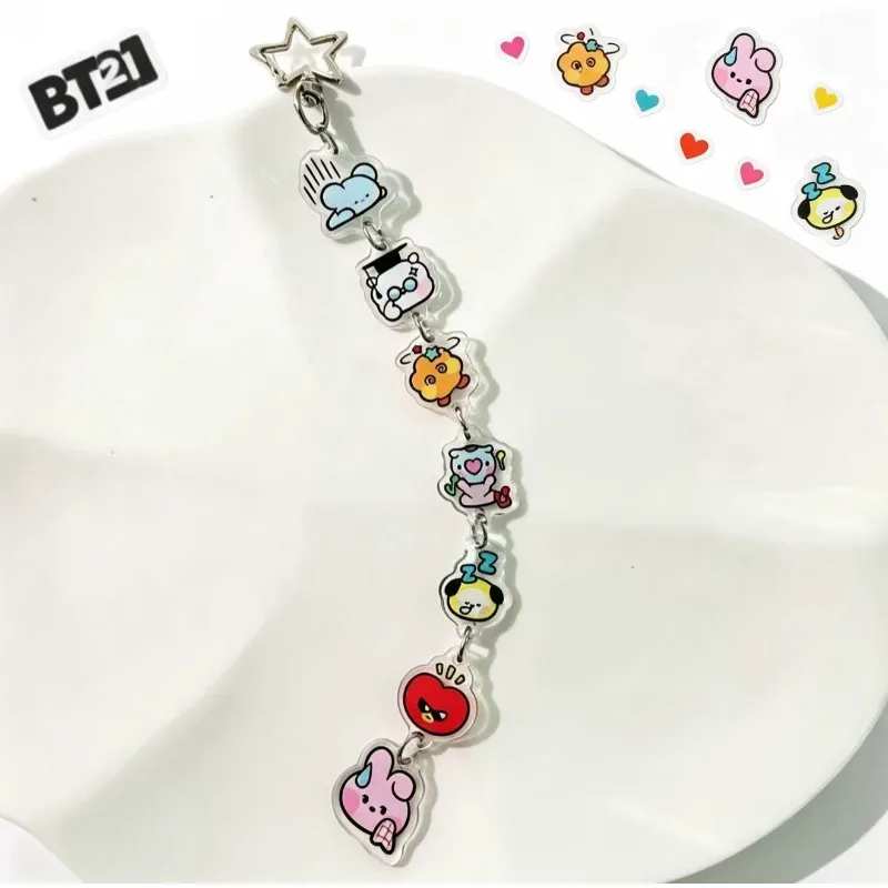 BT21 Cooky RJ Mang Chimmy Tata Cute Cartoon Creative Accessories Car Keychain Backpack Pendant view 3