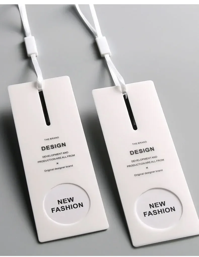 100pcs High-grade Clothing Tags Transparent Plastic Soft Piece Fashion Hangtags Universal Design Clothing Labels Trendy Tags