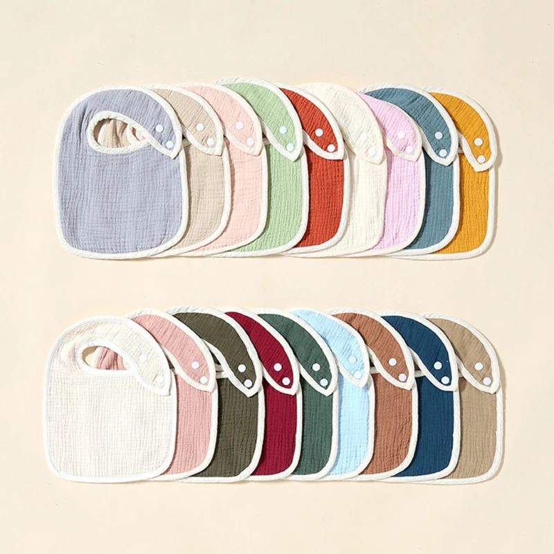 1pc Cotton Baby Bib New Solid Colour Gauze Infants Feeding Saliva Towel Soft Burp Cloth for Baby Feeding Nursing Bib Stuff