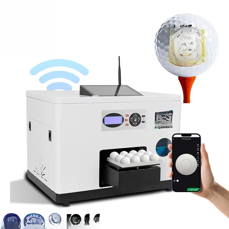 Refinecolor Smart Golf Ball Printer CMYK Digital Small UV Printer Mobile App Custom 12pcs Golf Balls in One Time
