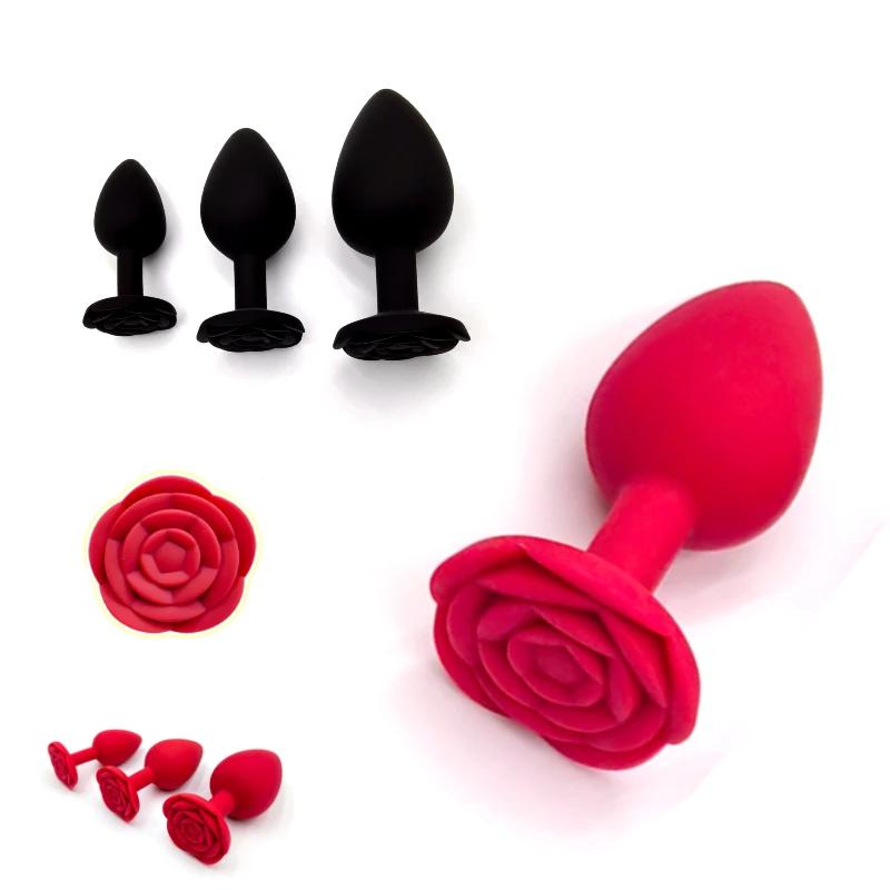 1 stuk, Roze siliconen anaalplug, geschikt voor beginners tot gevorderden, 3 maten rode en zwarte anaalpluggen, G-puntmassage, erotisch genot, seksspeeltjes voor volwassenen_voghion.com