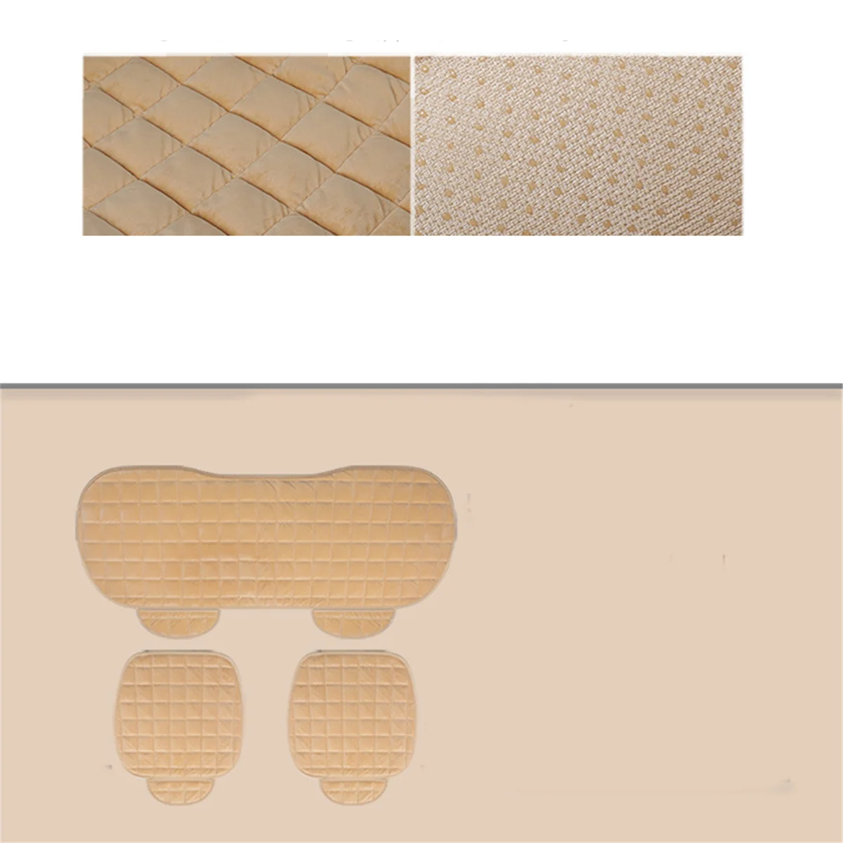 Funda para asiento de coche, cojín de asiento cálido de invierno, antideslizante, Universal, asiento de silla delantera, almohadilla transpirable para vehículo, Auto, color Beige