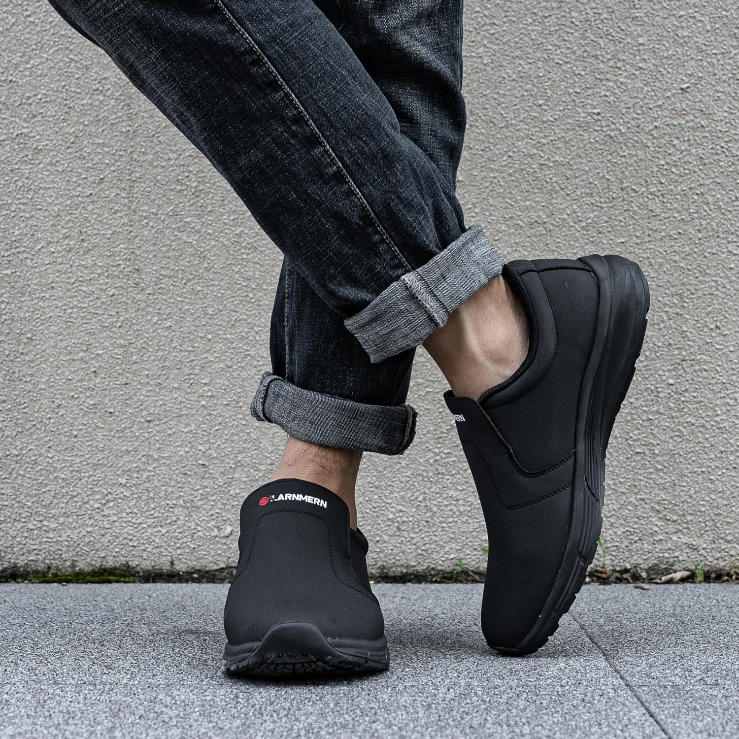 Larnmern Chef Shoes For Men Resistant Kitchen Cook Waterproof Non Slip Work Shoes Oil-proof Safety Shoes Hotel Restaur Plus Size