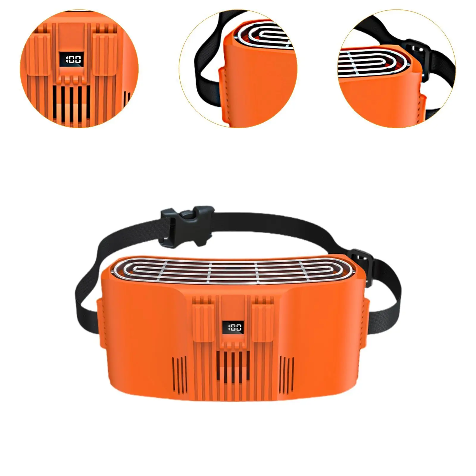 مروحة خصر قابلة للتعديل وخفيفة الوزن وقابلة للتنفس، أداة تبريد محمولة متعددة الوظائف للسفر وصيد الأسماك في موقع العمل في الهواء الطلق