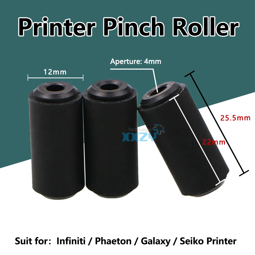 

10PCs Inkjet Printer Pinch Roller For Infiniti Phaeton Galaxy Seiko Eco Solvent Pinter Rubber Wheel 25.5*12*4mm
