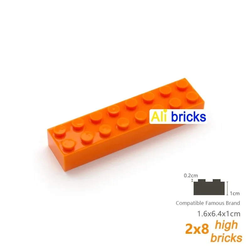 10PCS 3007 93888 클래식 기본 두꺼운 2x8 블록 건축 블록 브릭 어린이 장난감 선물 상자