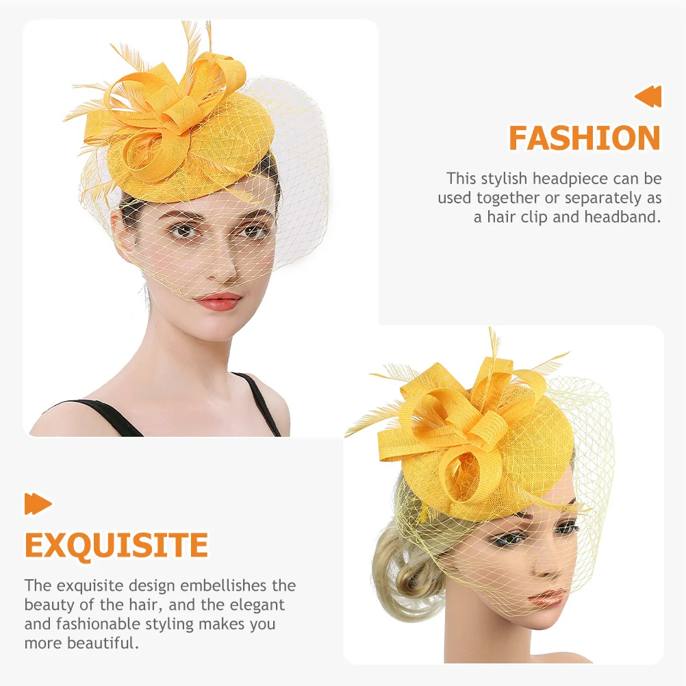 Haarband Haaraccessoire Tovenaar Hoofddeksel Voor Vrouwen Mesh Theekransje Hoed Banket Hoofdtooi Sluier Clip Maskerade Bruiloft