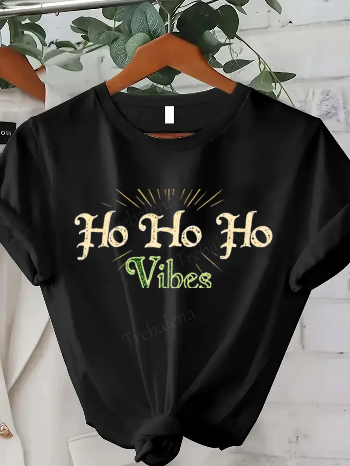 

Женская футболка Ho Ho Vibes Женская повседневная рождественская футболка