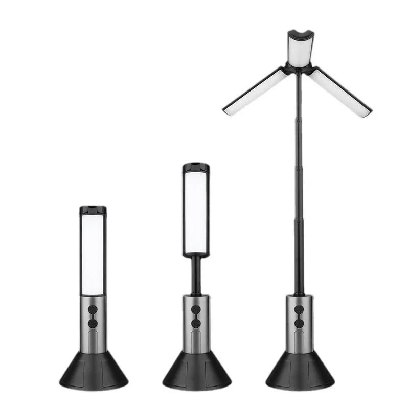 New outdoor high-strength flashlight rechargeable super bright portable multi-functional retractable foldable suitable  camping