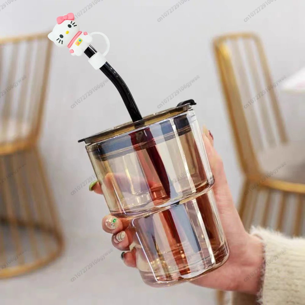 Miniso Stroh Topper Stroh Abdeckung Kappe Cartoon 10mm Getränk Stroh Plug wieder verwendbar spritzwasser geschützt Trink fit Tasse Stroh kappe Zubehör