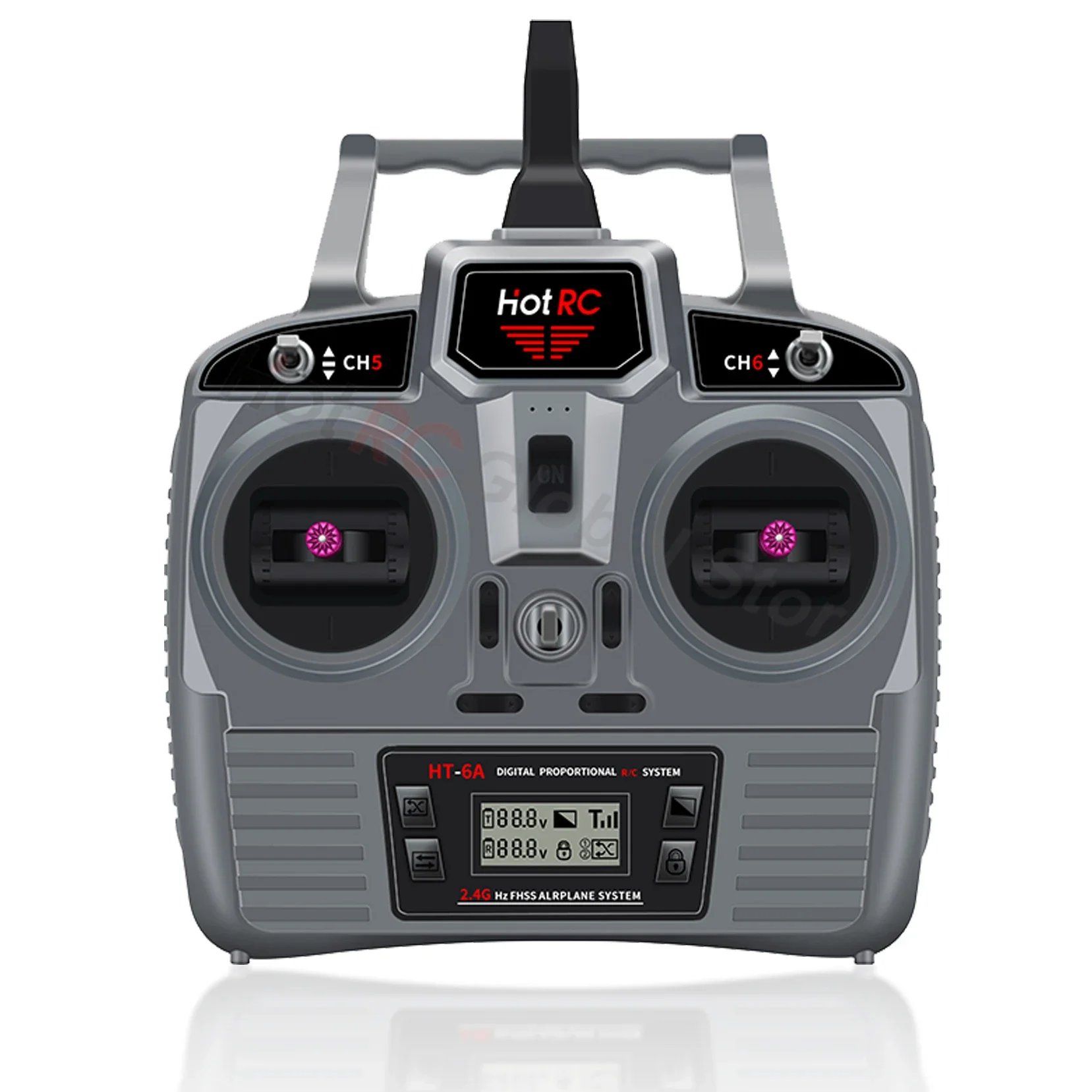 HOTRC HT-6A 2.4G 6CH RC Transmitter FHSS 6CH Receiver F-06A Mode2 Left Hand 6 Channel for RC FPV Drone Airplane